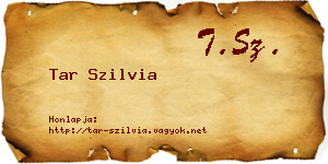 Tar Szilvia névjegykártya