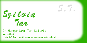 szilvia tar business card